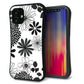 iPhone12 mini スマホケース 「SEA Grip」 グリップケース Sライン 【SC912 花柄モノトーン 01】 UV印刷