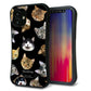 iPhone12 mini スマホケース 「SEA Grip」 グリップケース Sライン 【SC933 ねこどっと ブラック】 UV印刷