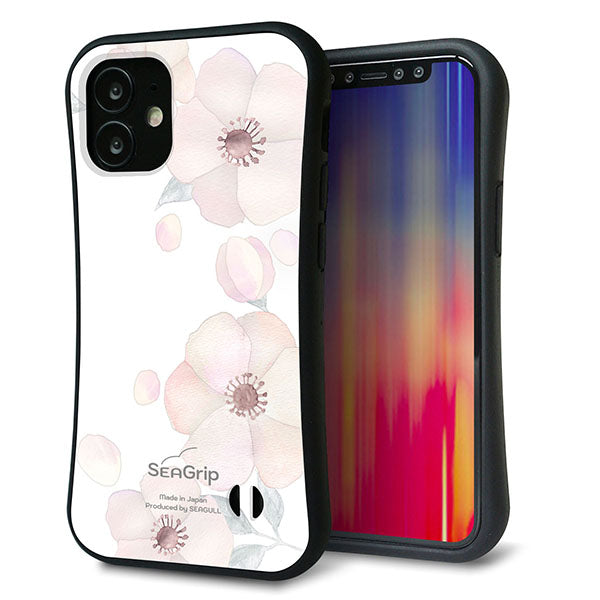 iPhone12 mini スマホケース 「SEA Grip」 グリップケース Sライン 【SC948 ドゥ・フルール(ホワイト)】 UV印刷