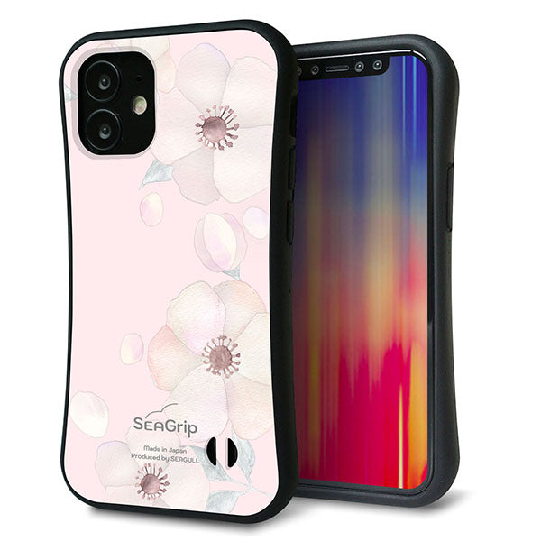 iPhone12 mini スマホケース 「SEA Grip」 グリップケース Sライン 【SC949 ドゥ・フルール(オフピンク)】 UV印刷