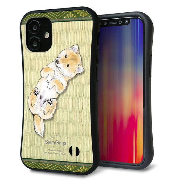 iPhone12 mini スマホケース 「SEA Grip」 グリップケース Sライン 【TA002 柴 畳】 UV印刷