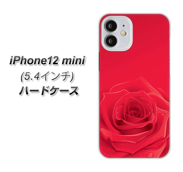 iPhone12 mini 高画質仕上げ 背面印刷 ハードケース【395 赤いバラ】