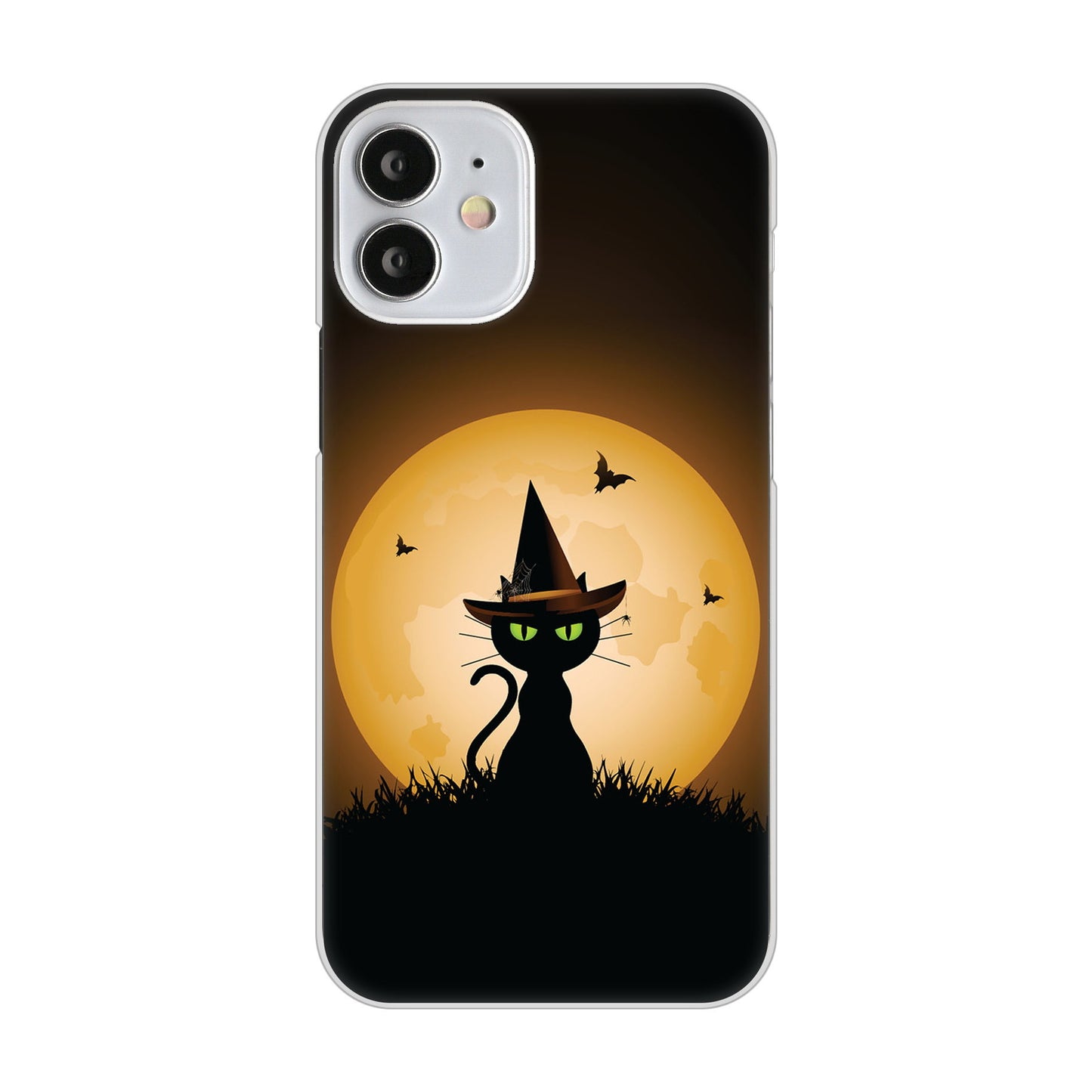 iPhone12 mini 高画質仕上げ 背面印刷 ハードケース 夜とネコ