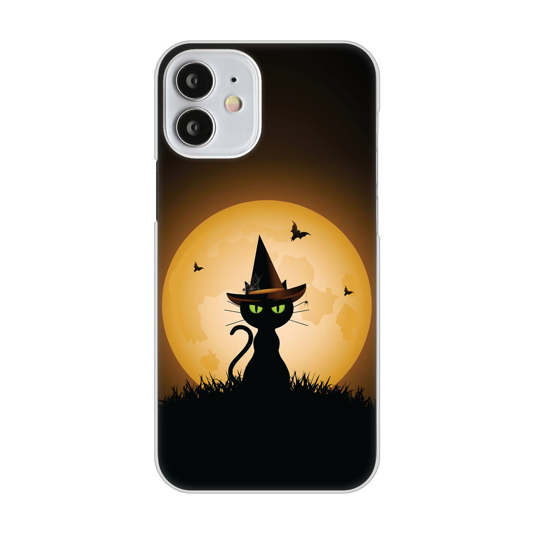 iPhone12 mini 高画質仕上げ 背面印刷 ハードケース 夜とネコ