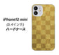 iPhone12 mini 高画質仕上げ 背面印刷 ハードケース 【619 市松模様—金（骨董風に傷んだイメージ）】