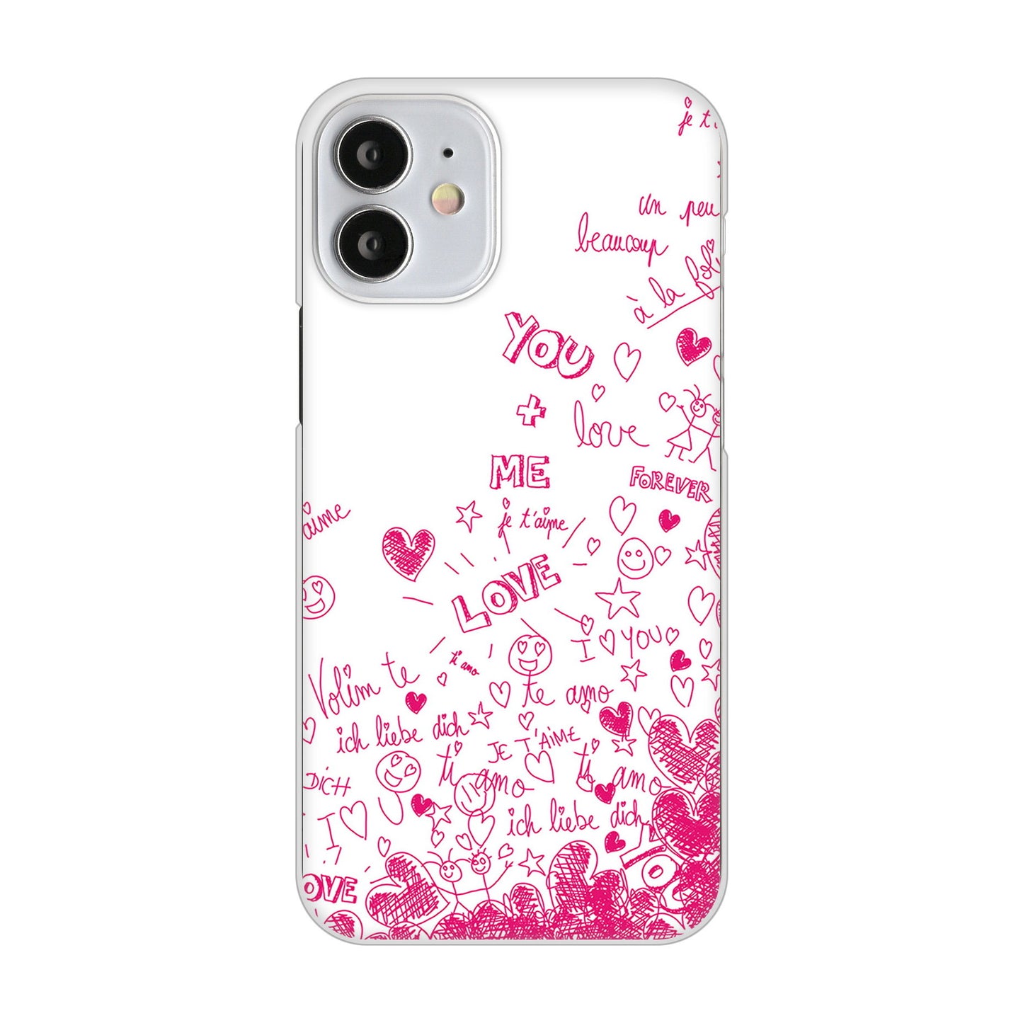 iPhone12 mini 高画質仕上げ 背面印刷 ハードケース プリティハート