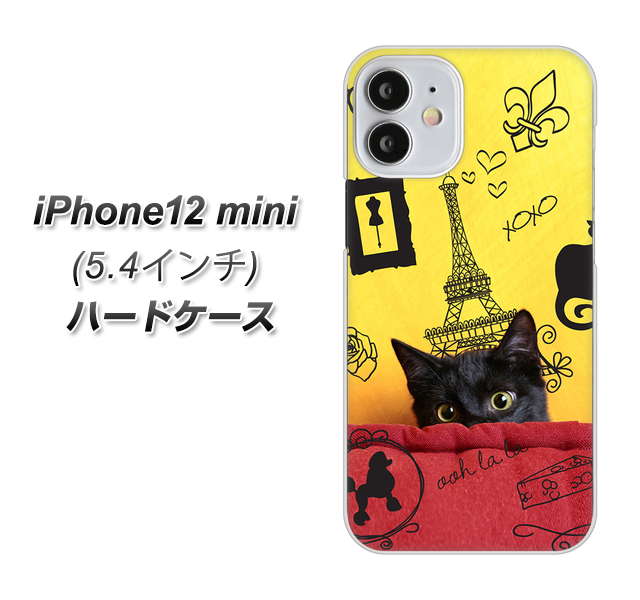 iPhone12 mini 高画質仕上げ 背面印刷 ハードケース【686 パリの子猫】