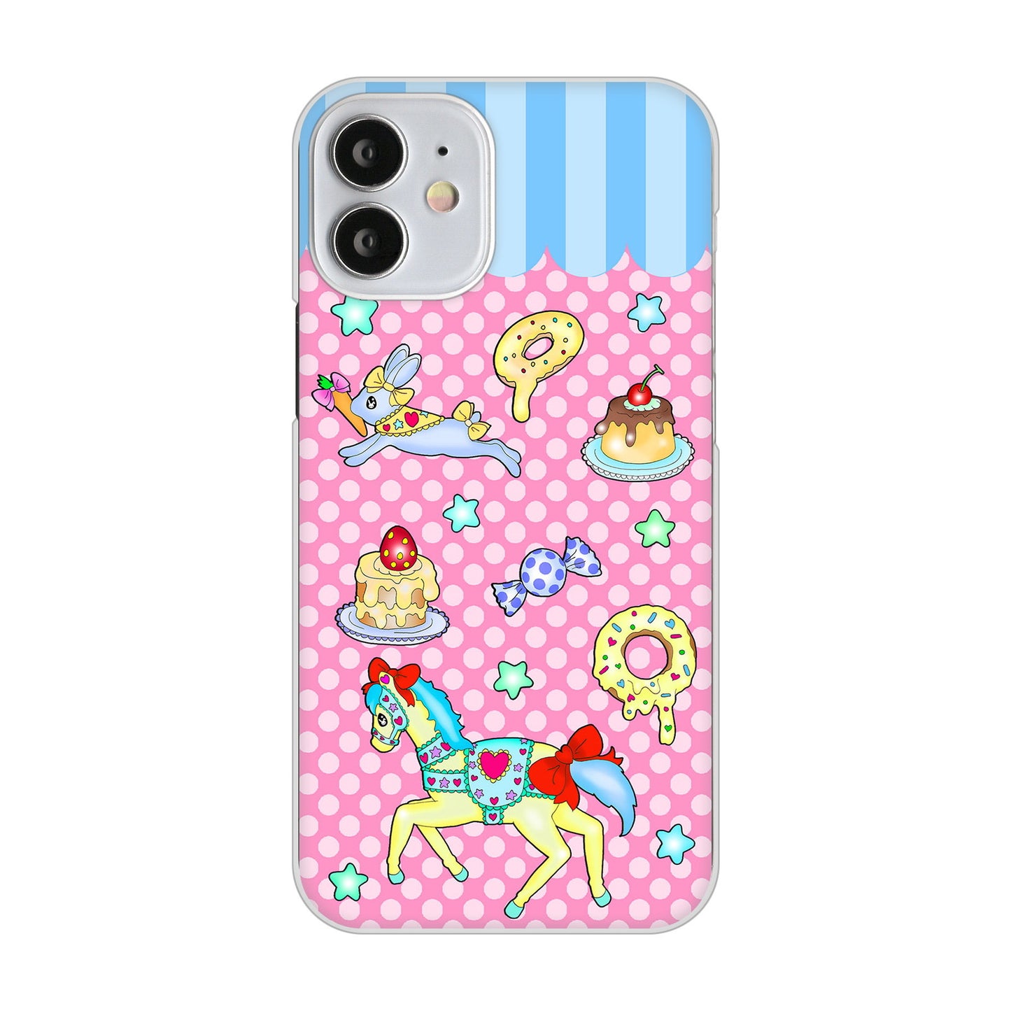 iPhone12 mini 高画質仕上げ 背面印刷 ハードケース むかいあぐる メリーゴーランド