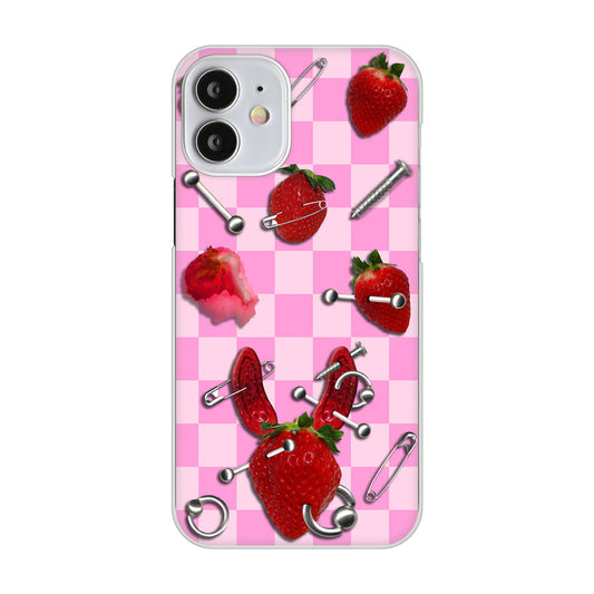 iPhone12 mini 高画質仕上げ 背面印刷 ハードケース むかいあぐる 苺パンク