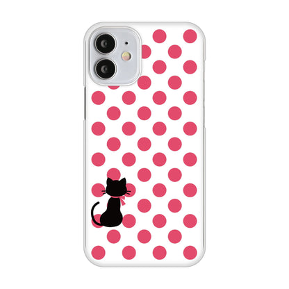 iPhone12 mini 高画質仕上げ 背面印刷 ハードケース ネコとシンプルミルキー