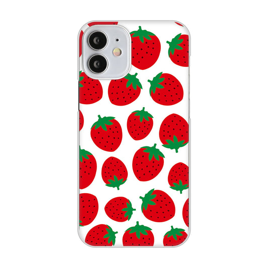 iPhone12 mini 高画質仕上げ 背面印刷 ハードケース 小さいイチゴ模様