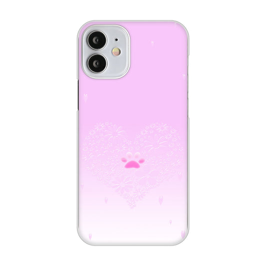 iPhone12 mini 高画質仕上げ 背面印刷 ハードケース ハートと肉球