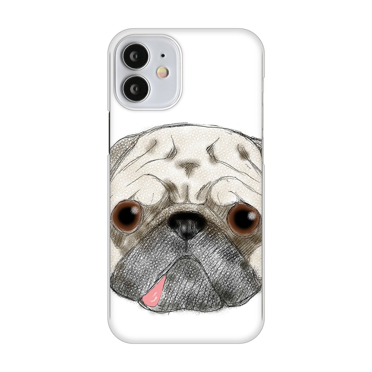 iPhone12 mini 高画質仕上げ 背面印刷 ハードケース パグ