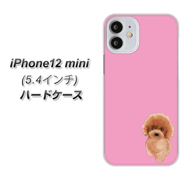 iPhone12 mini 高画質仕上げ 背面印刷 ハードケース【YJ049 トイプードルレッド（ピンク）】