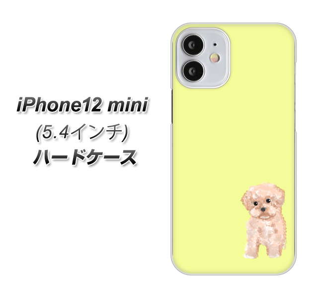 iPhone12 mini 高画質仕上げ 背面印刷 ハードケース【YJ064 トイプードルアプリコット（イエロー）】