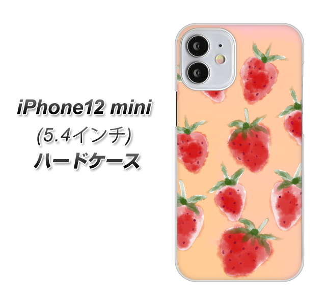 iPhone12 mini 高画質仕上げ 背面印刷 ハードケース【YJ179 イチゴ 水彩179】