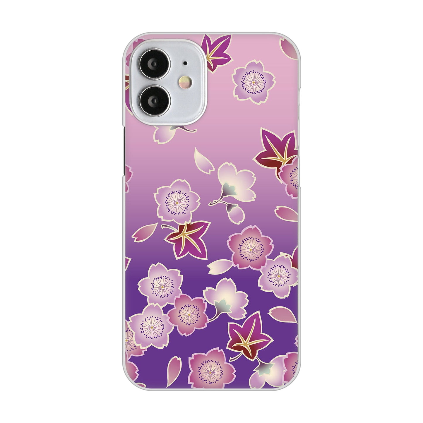 iPhone12 mini 高画質仕上げ 背面印刷 ハードケース 和花柄