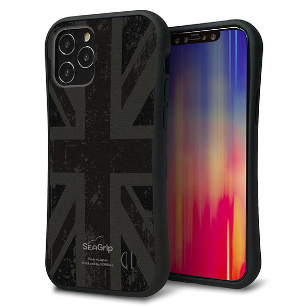iPhone12 Pro スマホケース 「SEA Grip」 グリップケース Sライン 【505 ユニオンジャック-ダーク】 UV印刷