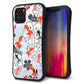 iPhone12 Pro スマホケース 「SEA Grip」 グリップケース Sライン 【HA216 金魚 花柄 グレー 】 UV印刷
