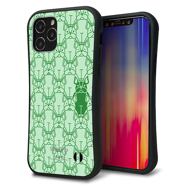 iPhone12 Pro スマホケース 「SEA Grip」 グリップケース Sライン 【MA916 パターン ドッグ】 UV印刷