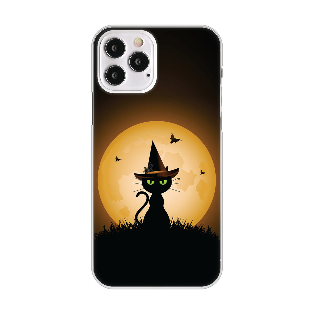 iPhone12 Pro 高画質仕上げ 背面印刷 ハードケース 夜とネコ