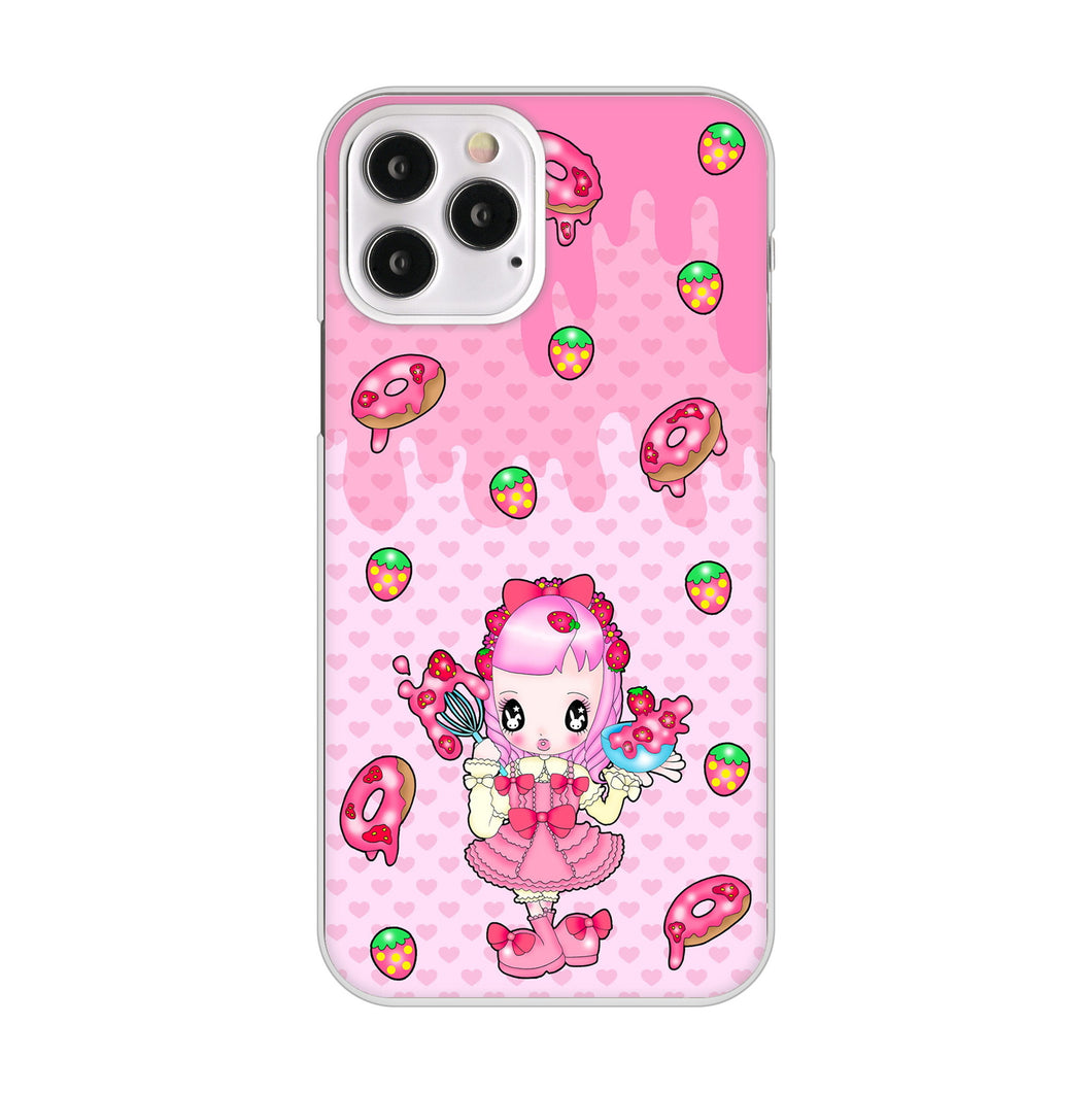 iPhone12 Pro 高画質仕上げ 背面印刷 ハードケース むかいあぐる ストロベリードーナツ