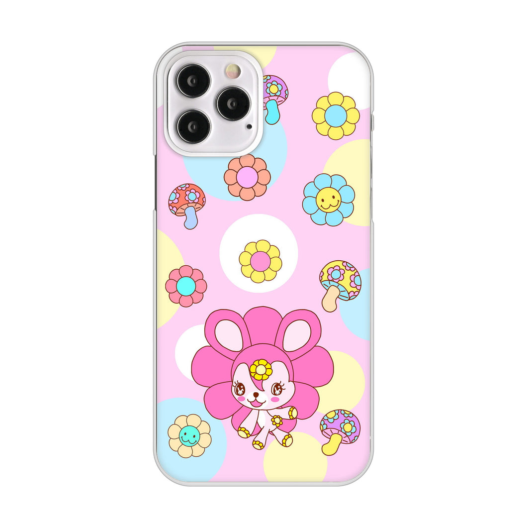 iPhone12 Pro 高画質仕上げ 背面印刷 ハードケース むかいあぐる フラワーうさぎのフラッピョン