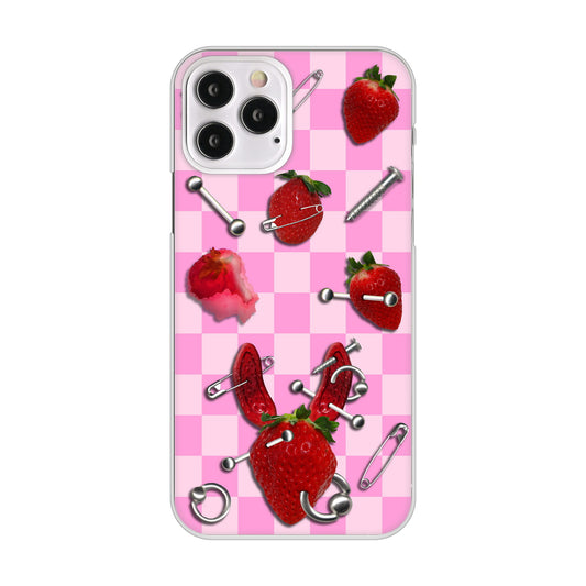 iPhone12 Pro 高画質仕上げ 背面印刷 ハードケース むかいあぐる 苺パンク