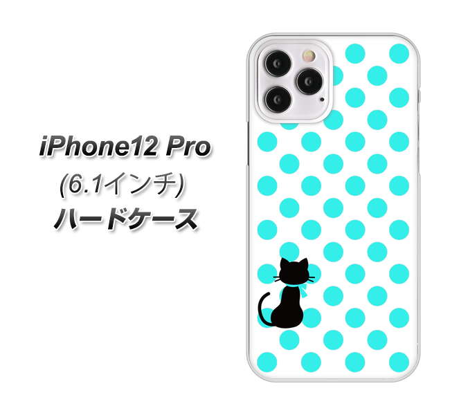 iPhone12 Pro 高画質仕上げ 背面印刷 ハードケース【EK809 ネコとシンプル ライトブルー】