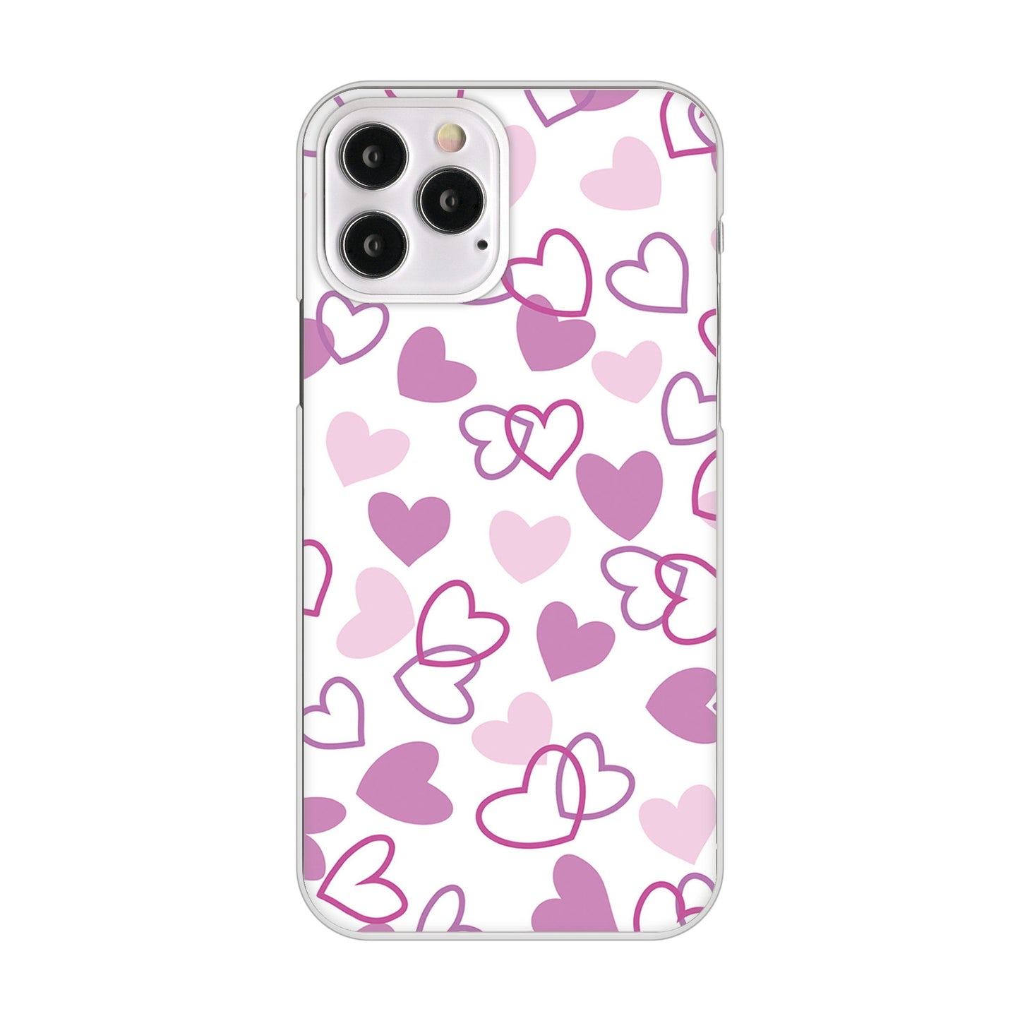 iPhone12 Pro 高画質仕上げ 背面印刷 ハードケース ハートがいっぱい