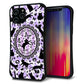 iPhone12 Pro Max スマホケース 「SEA Grip」 グリップケース Sライン 【AG879 ネコがいっぱいダイヤ柄 パープル】 UV印刷