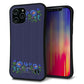 iPhone12 Pro Max スマホケース 「SEA Grip」 グリップケース Sライン 【KM944 花刺繍風 ブルーフラワー オフホワイト 】 UV印刷