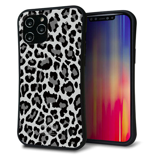 iPhone12 Pro Max スマホケース 「SEA Grip」 グリップケース Sライン 【MA817 レオパード × グレー 】 UV印刷