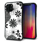 iPhone12 Pro Max スマホケース 「SEA Grip」 グリップケース Sライン 【SC912 花柄モノトーン 01】 UV印刷