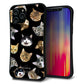 iPhone12 Pro Max スマホケース 「SEA Grip」 グリップケース Sライン 【SC933 ねこどっと ブラック】 UV印刷