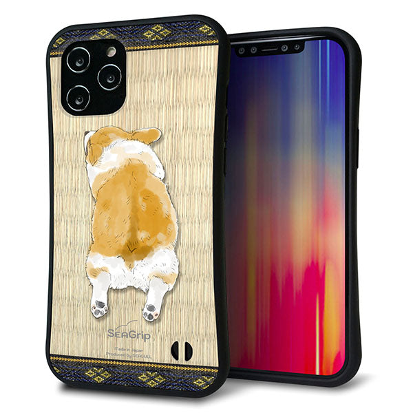 iPhone12 Pro Max スマホケース 「SEA Grip」 グリップケース Sライン 【TA001 コーギー 畳】 UV印刷