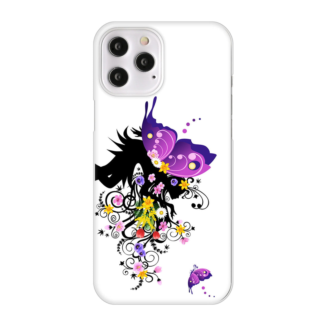 iPhone12 Pro Max 高画質仕上げ 背面印刷 ハードケース バタフライ