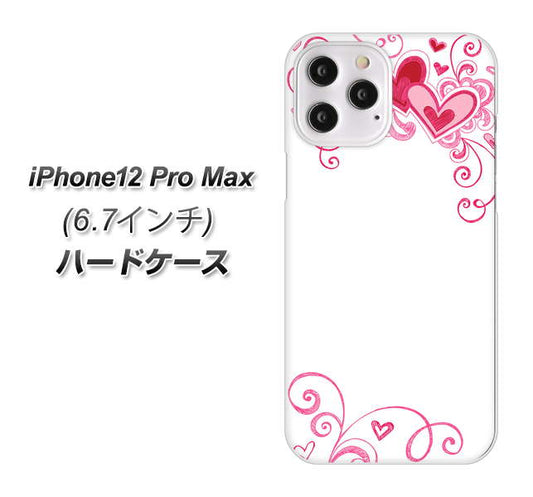 iPhone12 Pro Max 高画質仕上げ 背面印刷 ハードケース【365 ハートフレーム】