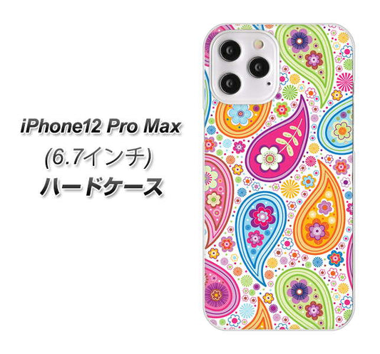 iPhone12 Pro Max 高画質仕上げ 背面印刷 ハードケース【378 カラフルペイズリー】
