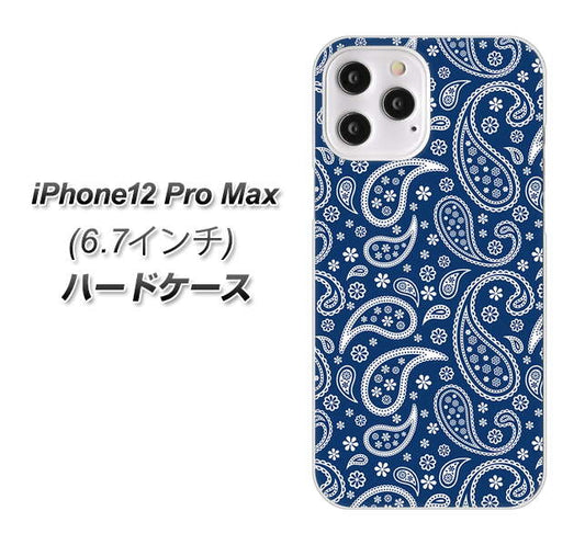 iPhone12 Pro Max 高画質仕上げ 背面印刷 ハードケース【764 ペイズリーブロンズブルー】
