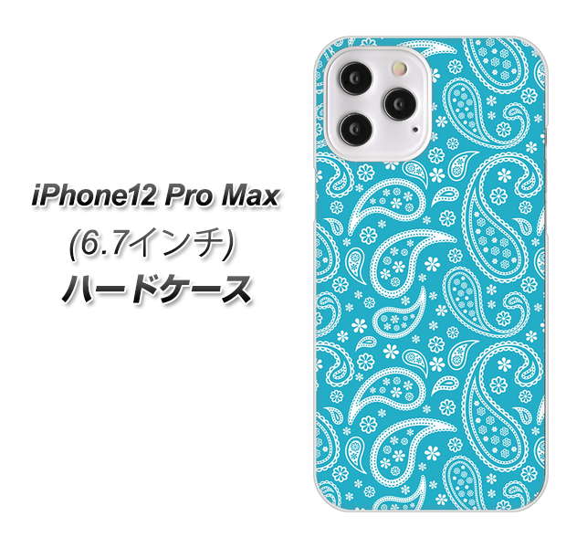 iPhone12 Pro Max 高画質仕上げ 背面印刷 ハードケース【766 ペイズリーブルー】
