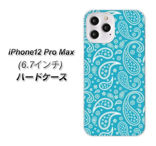 iPhone12 Pro Max 高画質仕上げ 背面印刷 ハードケース【766 ペイズリーブルー】