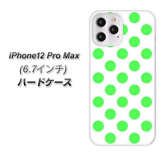 iPhone12 Pro Max 高画質仕上げ 背面印刷 ハードケース【1358 シンプルビッグ緑白】