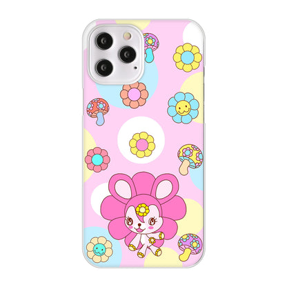 iPhone12 Pro Max 高画質仕上げ 背面印刷 ハードケース むかいあぐる フラワーうさぎのフラッピョン