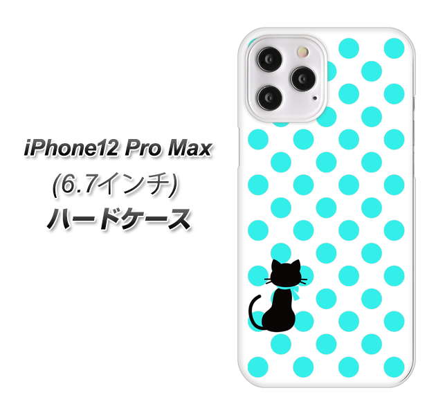 iPhone12 Pro Max 高画質仕上げ 背面印刷 ハードケース【EK809 ネコとシンプル ライトブルー】