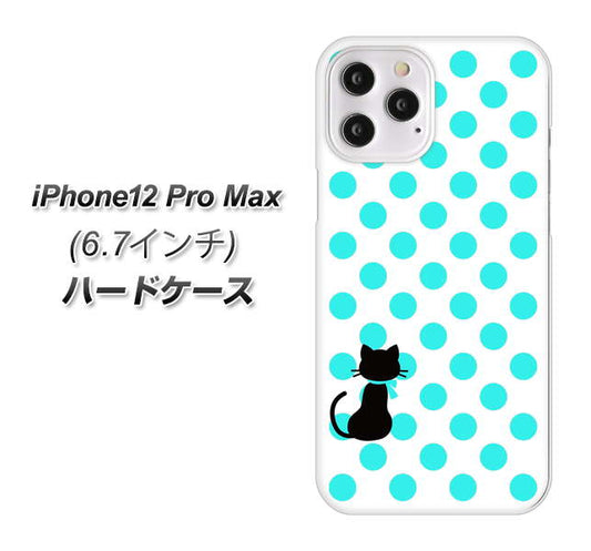 iPhone12 Pro Max 高画質仕上げ 背面印刷 ハードケース【EK809 ネコとシンプル ライトブルー】