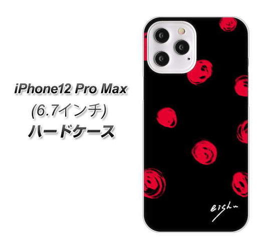 iPhone12 Pro Max 高画質仕上げ 背面印刷 ハードケース【OE837 手描きシンプル ブラック×レッド】