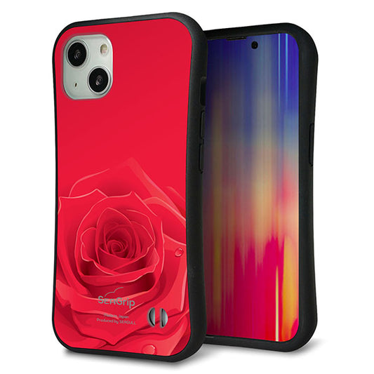 iPhone13 スマホケース 「SEA Grip」 グリップケース Sライン 【395 赤いバラ】 UV印刷