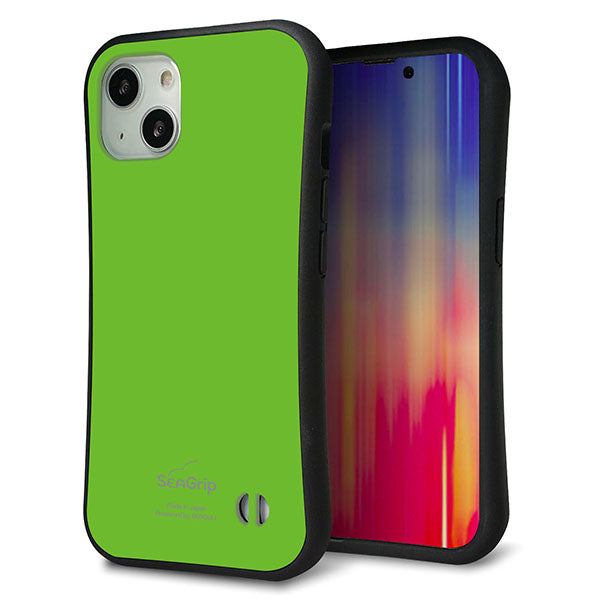 iPhone13 スマホケース 「SEA Grip」 グリップケース Sライン 【KM914 ポップカラー(ライム)】 UV印刷