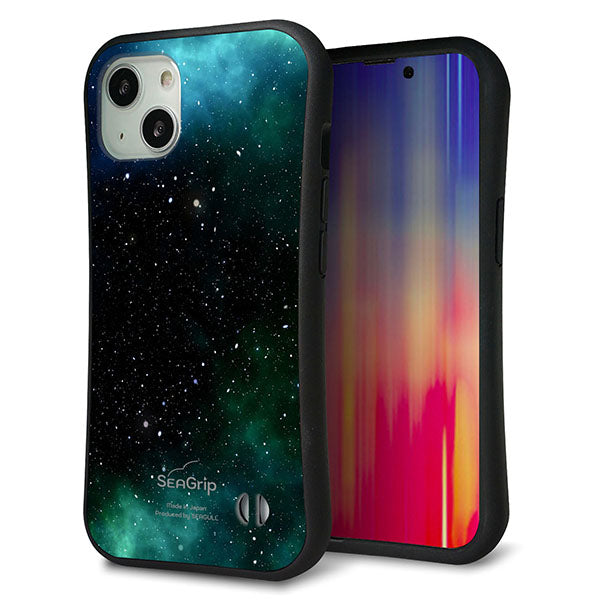 iPhone13 スマホケース 「SEA Grip」 グリップケース Sライン 【KM927 Galaxias Green】 UV印刷